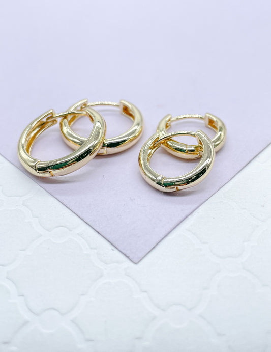 18k Gold Filled Small Smooth Edged Plain Hoop EarringsWholesale Jewelry Supplies