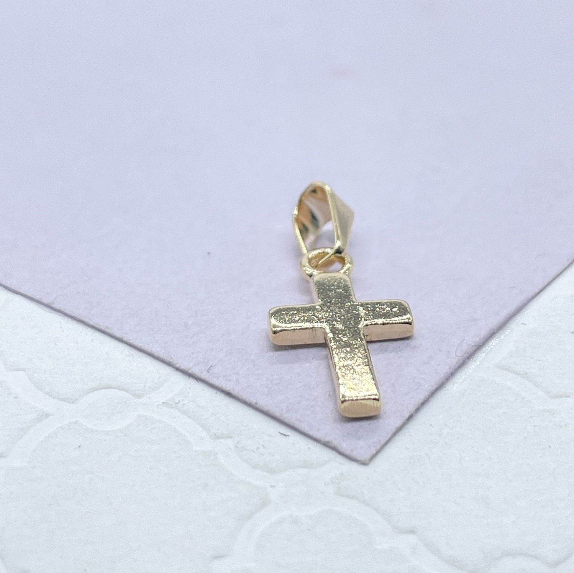 18k Gold Filled Smooth Plain Cross Pendant, Cross Jewelry