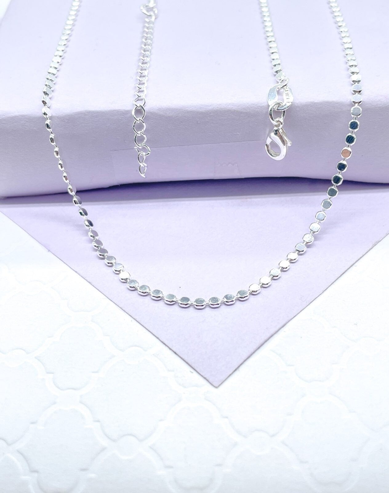 18k Gold Filled Flat Beaded Necklace