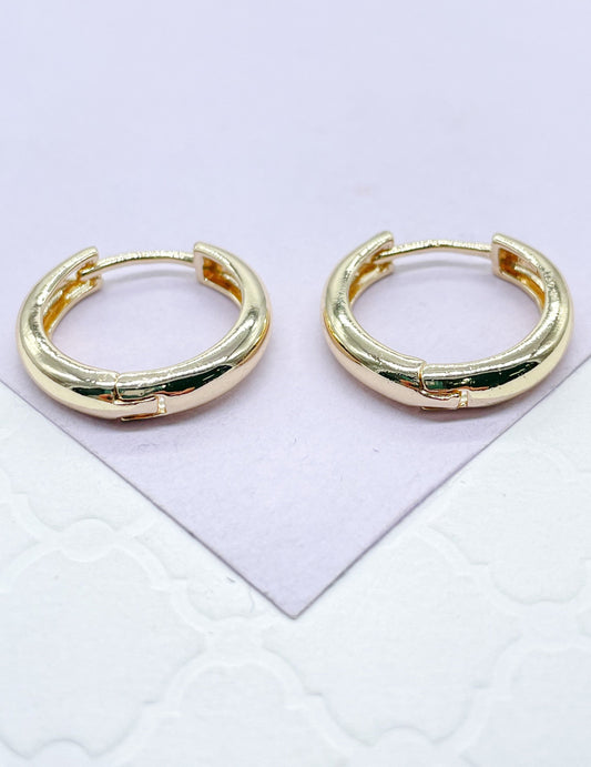 18k Gold Filled Small Smooth Edged Plain Hoop EarringsWholesale Jewelry Supplies