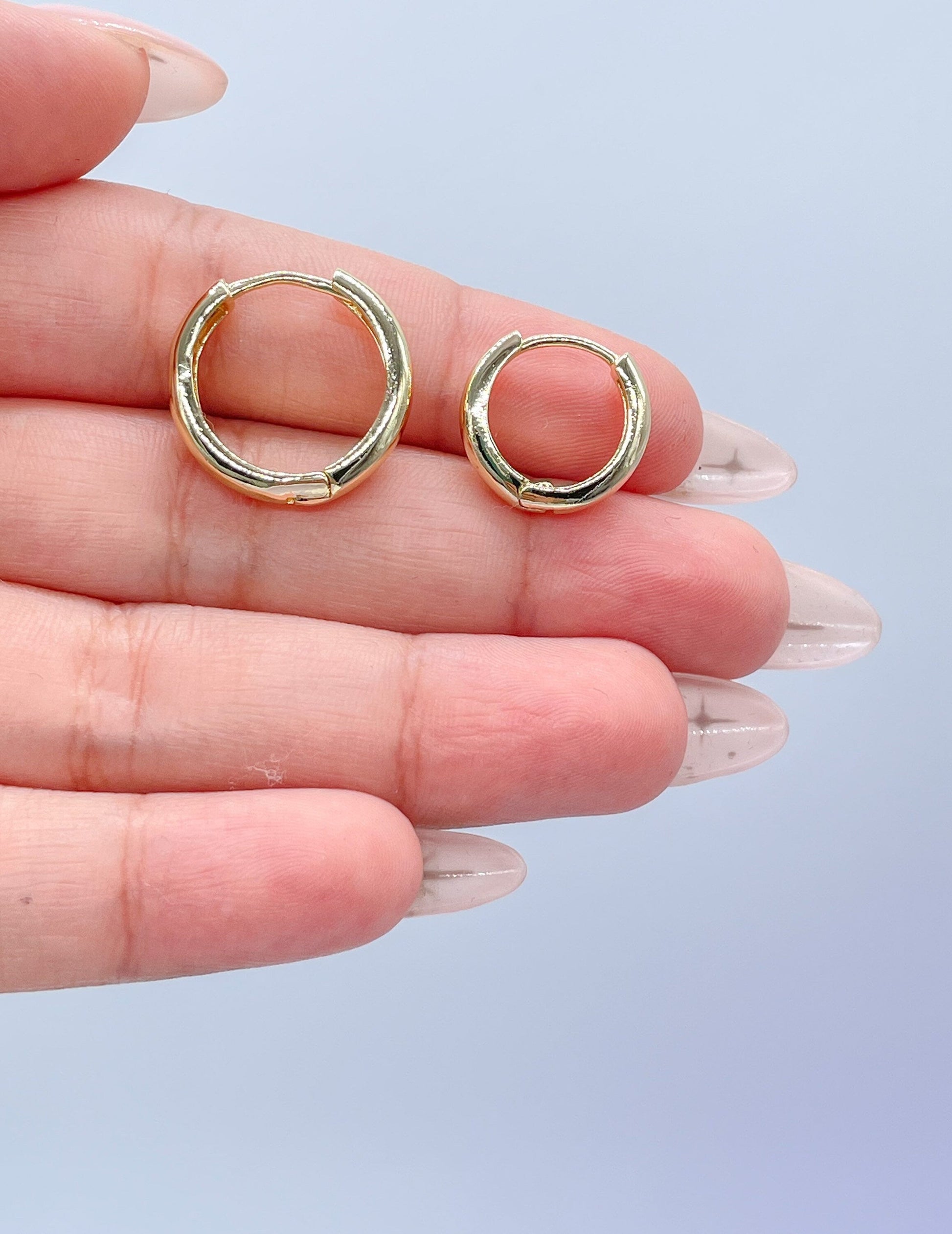 18k Gold Filled Small Smooth Edged Plain Hoop EarringsWholesale Jewelry Supplies