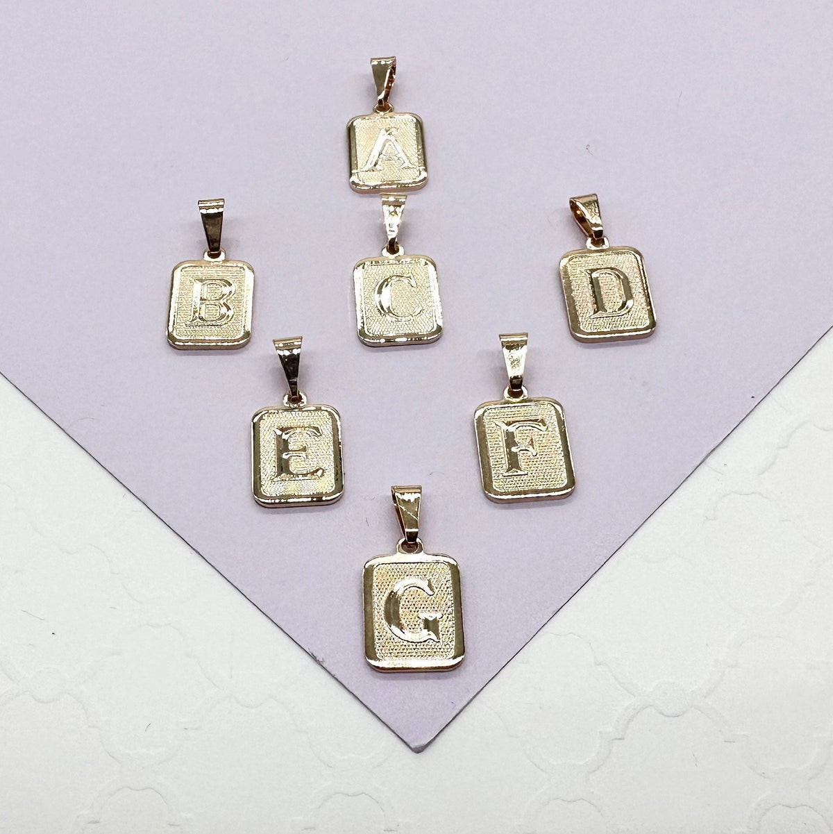 18k Gold Filled Plain Initial Pendant