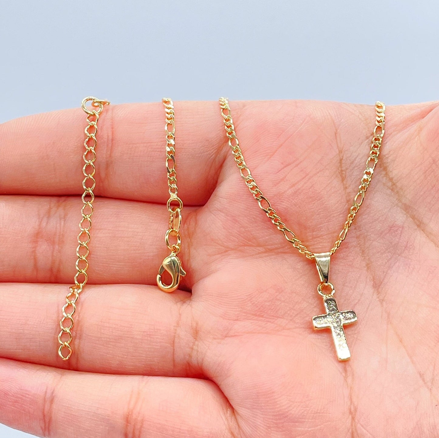 18k Gold Filled Smooth Plain Cross Pendant, Cross Jewelry