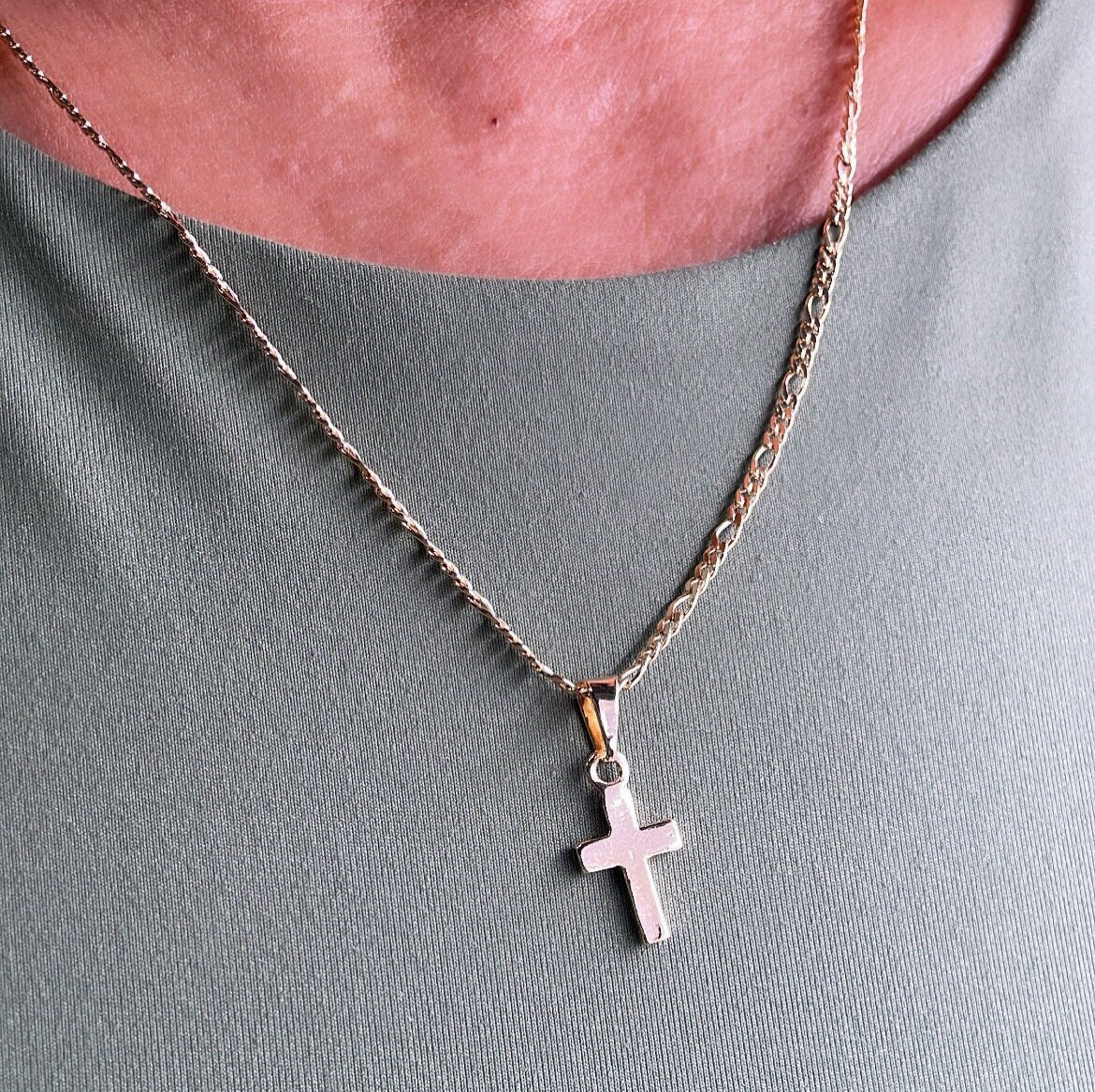 18k Gold Filled Smooth Plain Cross Pendant, Cross Jewelry