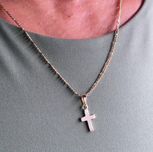 18k Gold Filled Smooth Plain Cross Pendant, Cross Jewelry