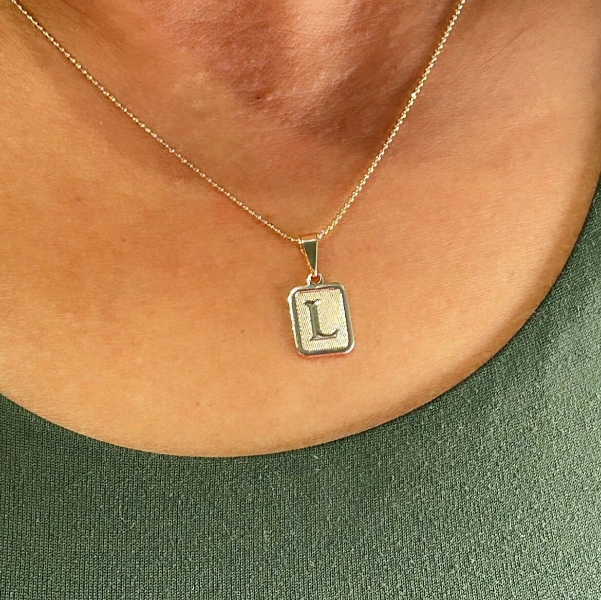 18k Gold Filled Plain Initial Pendant