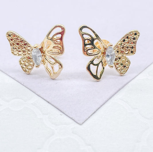 18k Gold Filled Dainty Butterfly Set