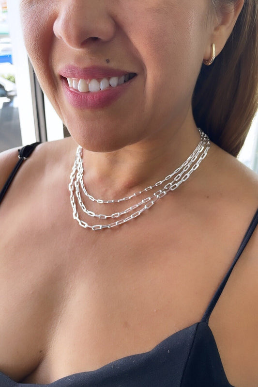 Silver Filled Paper Clip Chains