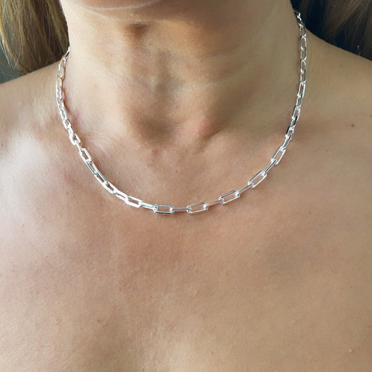 Silver Filled Paper Clip Chains