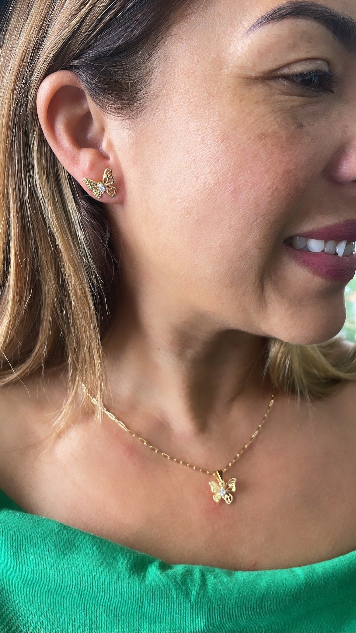 18k Gold Filled Dainty Butterfly Set