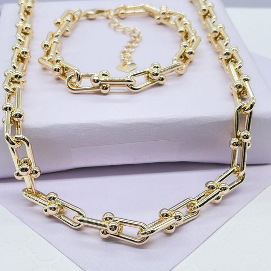 18k Gold Filled Bone Link Set