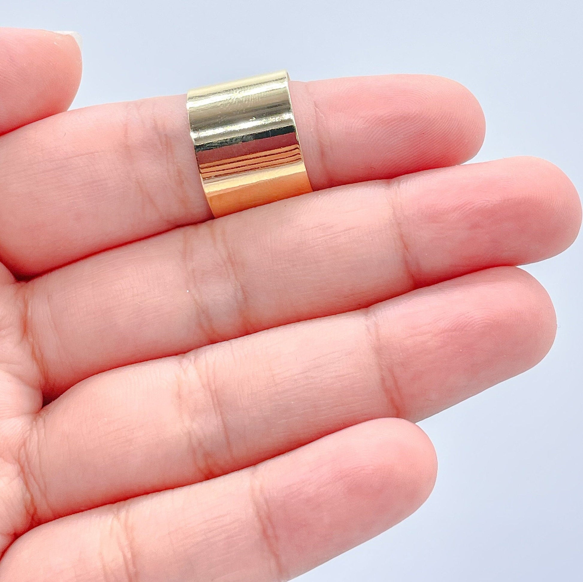 18k Gold Filled Plain Thin, Wide Adjustable Ring
