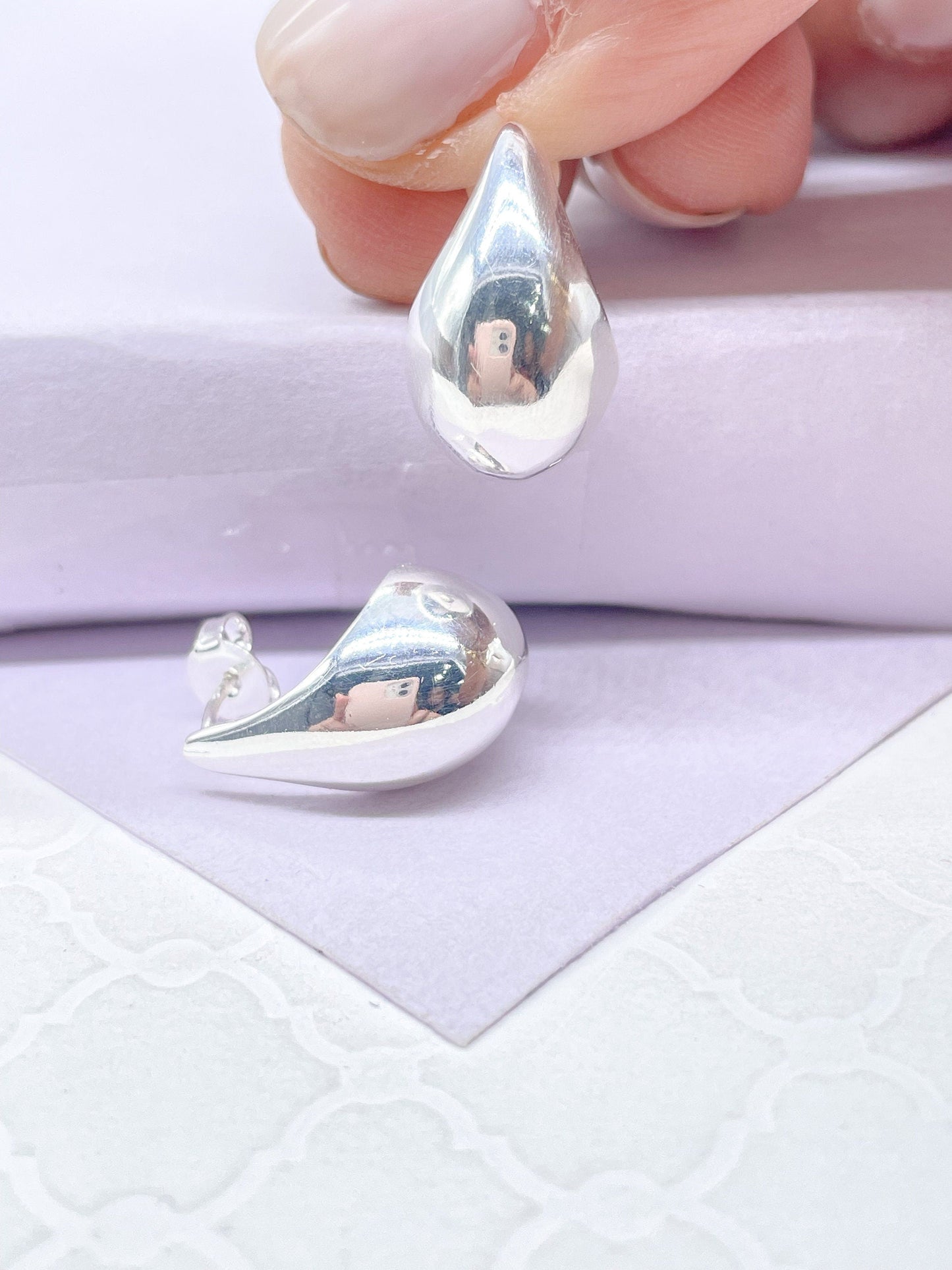 18k Gold Filled Chunky Smooth Tear Drop Earring