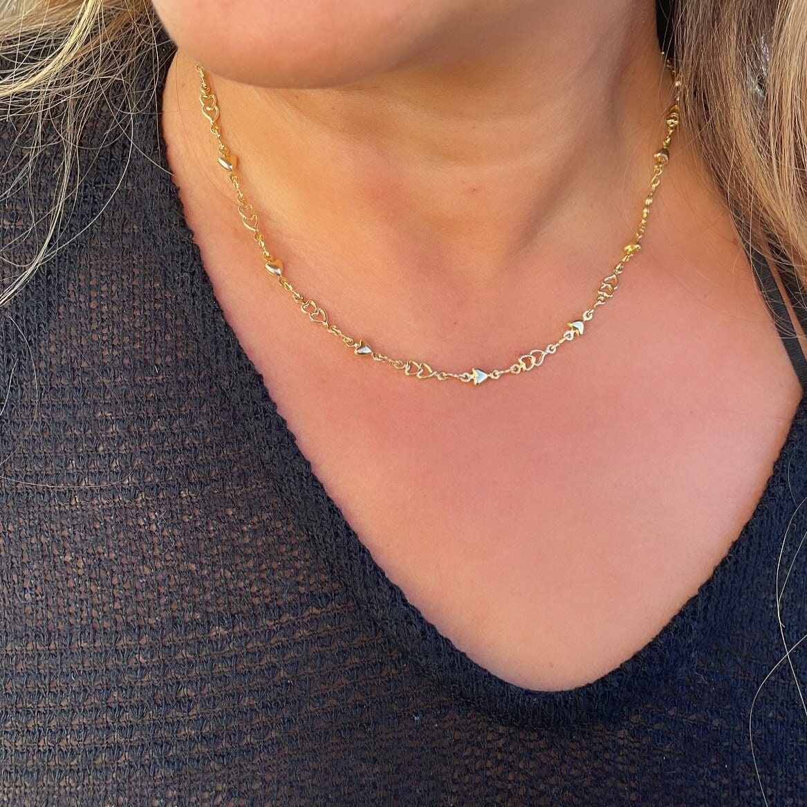 18k Gold Filled Dainty Heart Choker
