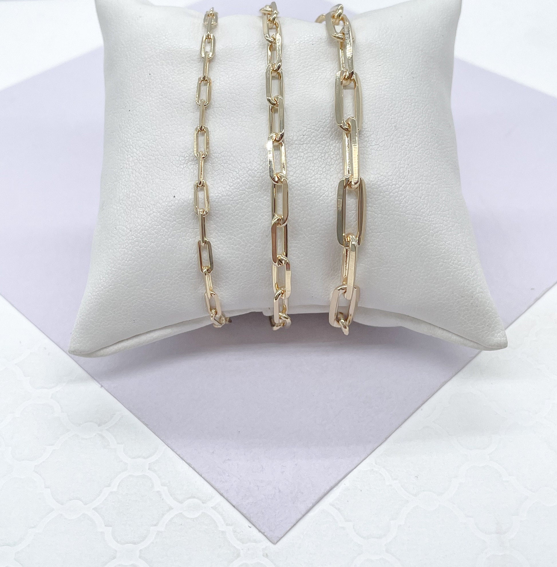 18k Gold Filled Dainty Smooth Paperclip Bracelet Availbe in 3 Sizes
