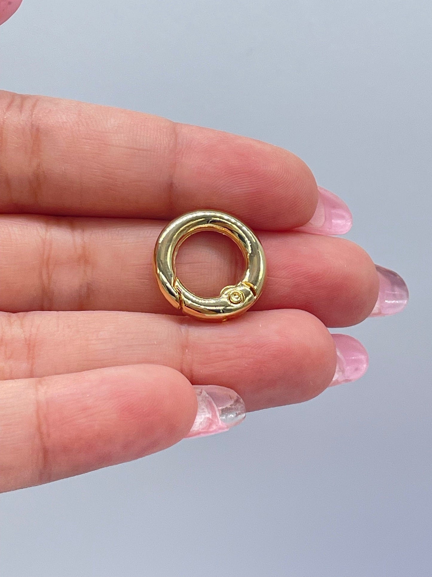 18k Gold Filled Carabiner Snap Lock, Connector Chain Pendants & Charms, Creative Styling Parts Components