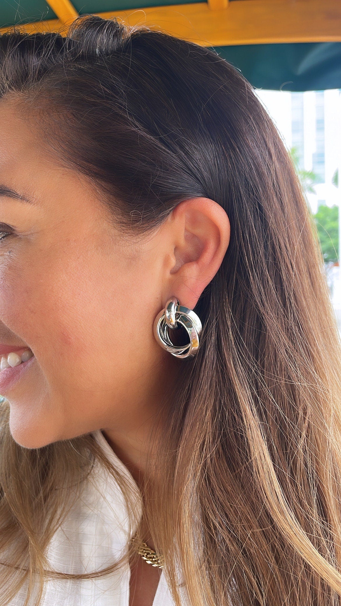 18k Gold Filled Doubled Layered Soft Angled Earrings