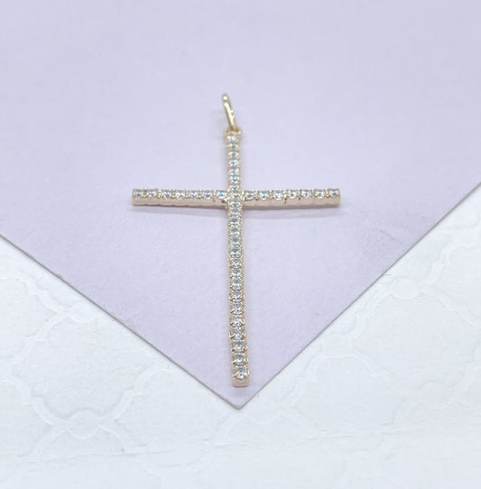 18k Gold Filled 1 Inch Tall Dainty Cross Pendant, Cross Jewlery, Cross Pendant, Religious Pendant