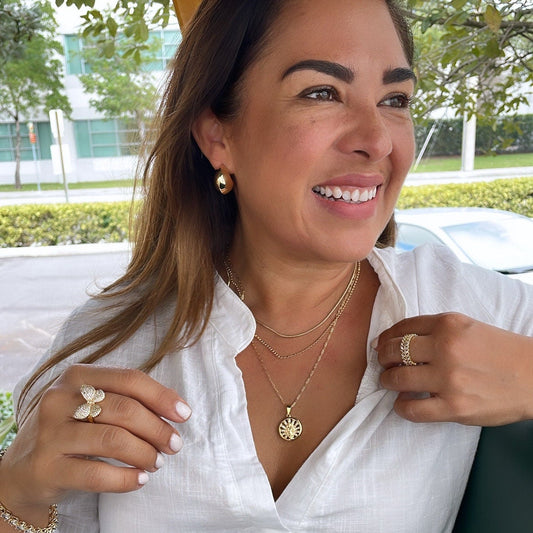 Gorgeous 18k Gold Filled Dome Shaped Tear Drop Hoop Earrning