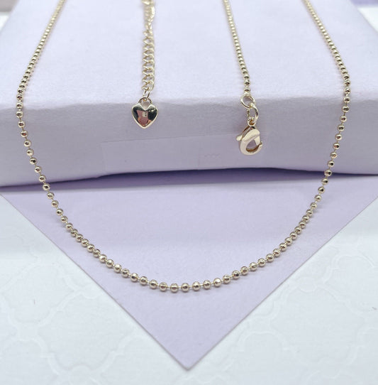 18k Gold Filled 18-Inch-Thick Shinny Little Ball Chain, Gold Shinny Small Dots Chain And Jewelry Making Supplies