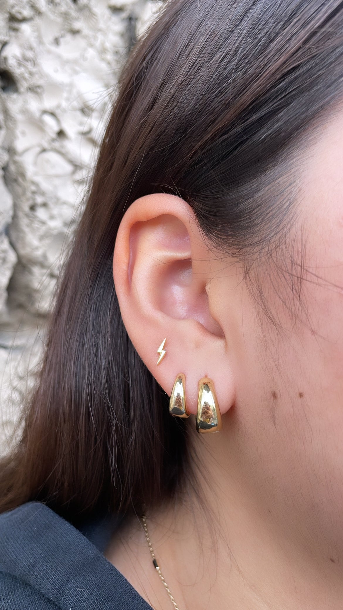 18k Gold Filled 6mm Small Smooth Tear Drop Shaped Edged Plain Hoop Earrings Wholesale Jewelry Supplies, Available in Two Sizes