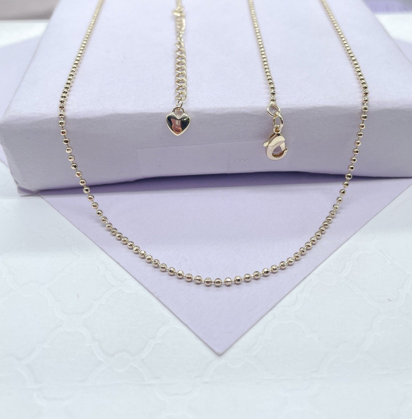 18k Gold Filled 18-Inch-Thick Shinny Little Ball Chain, Gold Shinny Small Dots Chain And Jewelry Making Supplies