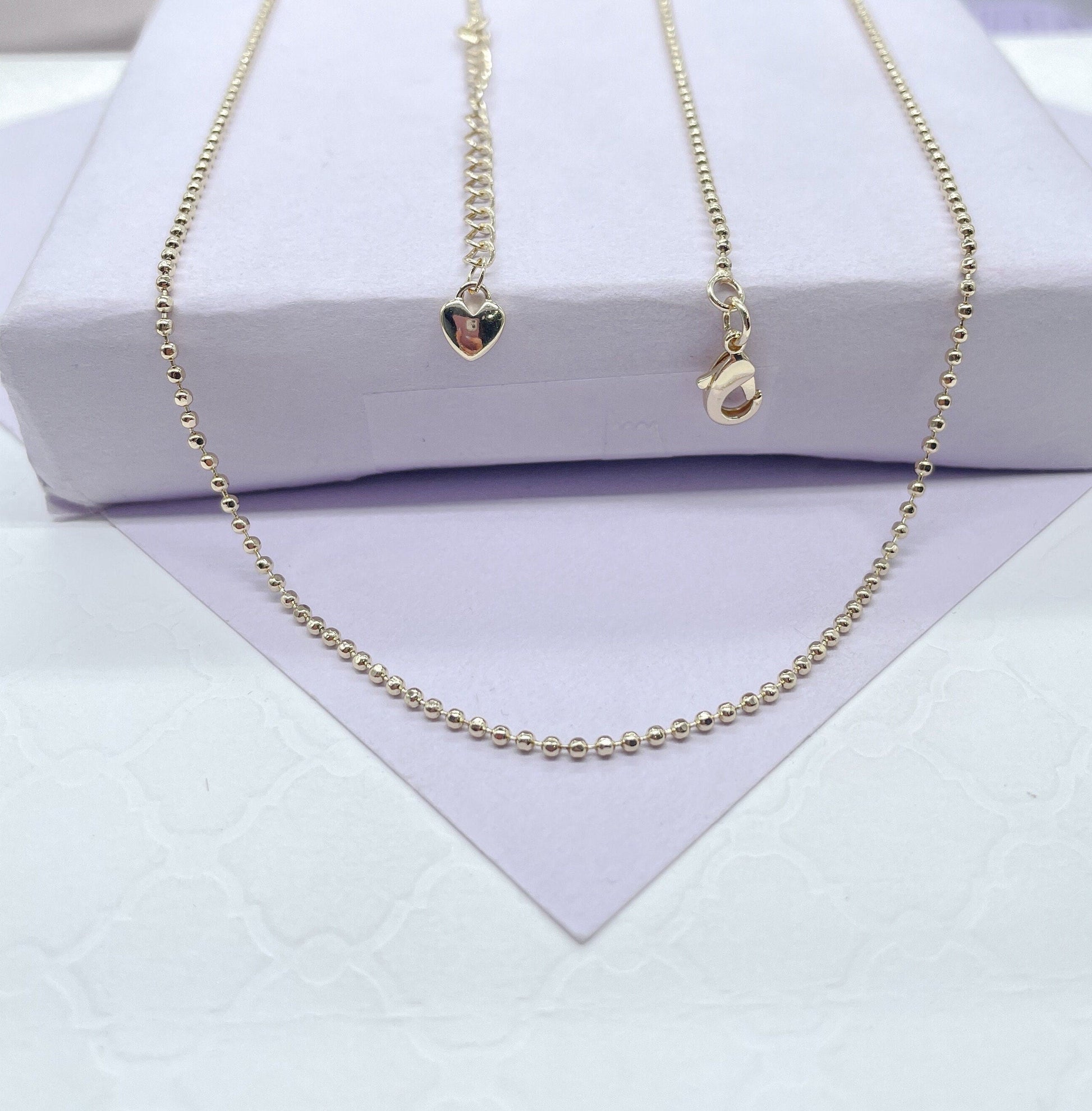 18k Gold Filled 18-Inch-Thick Shinny Little Ball Chain, Gold Shinny Small Dots Chain And Jewelry Making Supplies