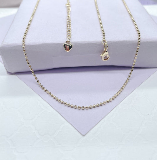 18k Gold Filled 18-Inch-Thick Shinny Little Ball Chain, Gold Shinny Small Dots Chain And Jewelry Making Supplies