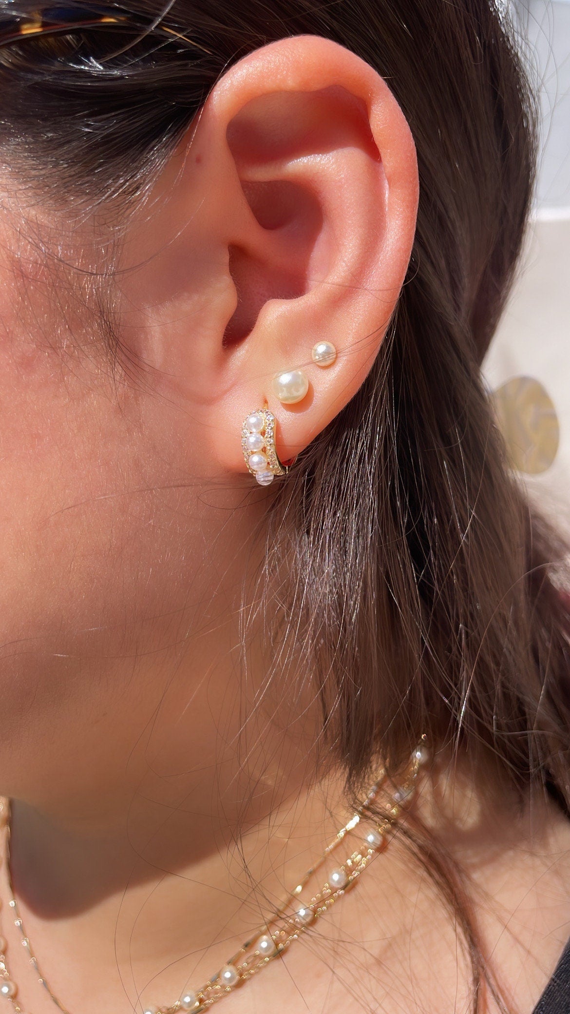 18k Gold Filled Simulated Pearl Stud Earrings: Dainty Jewelry Supplies