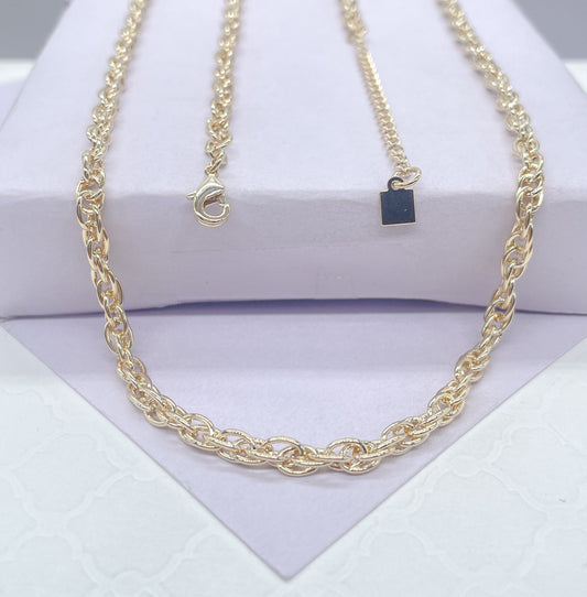 18k Gold Filled Wheat Chain Choker: Dainty Statement Necklace
