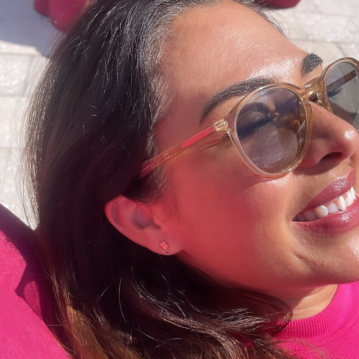 18k Gold Filled Gold Dainty Clover Stud Earring, Dainty Stud, Gold Studs Gift for her, St Patrick's Studs, Childrens Jewlery, Baby Studs