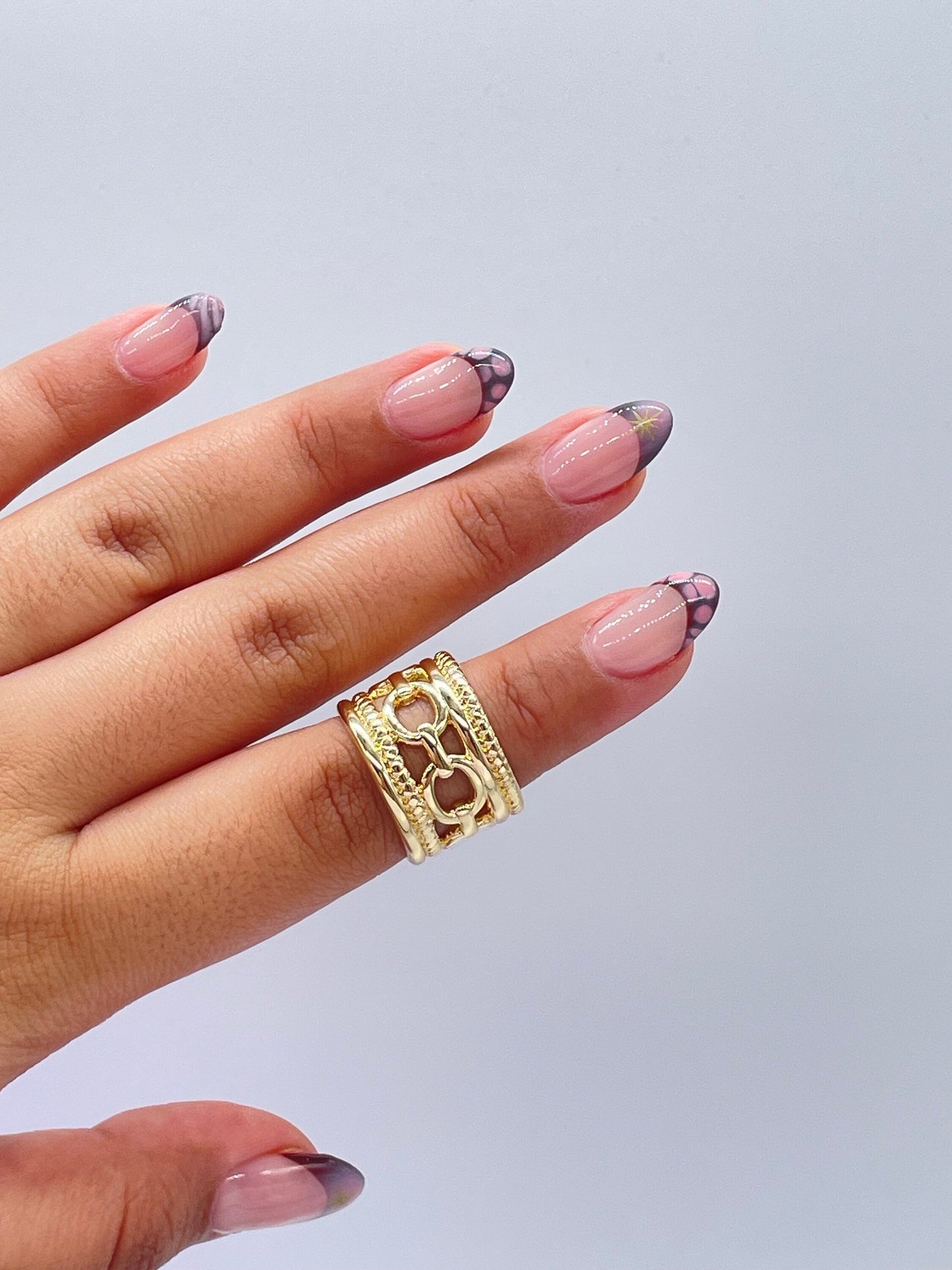 18k GoldFilled Adjustable Chunky Link Ring