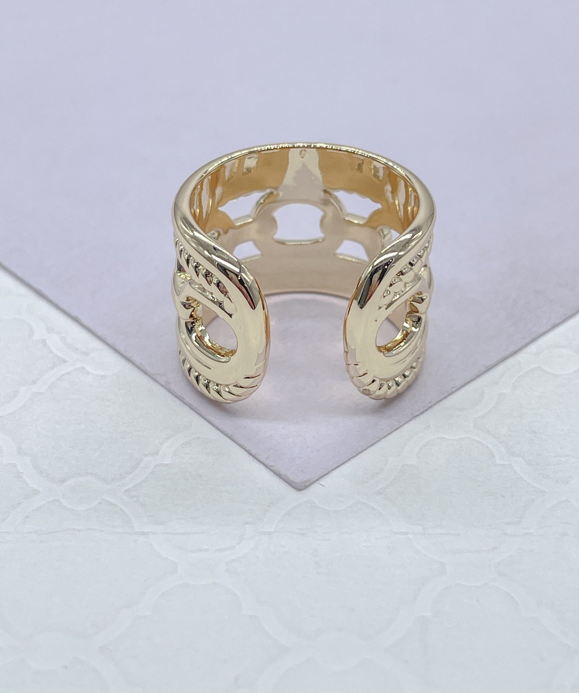 18k GoldFilled Adjustable Chunky Link Ring