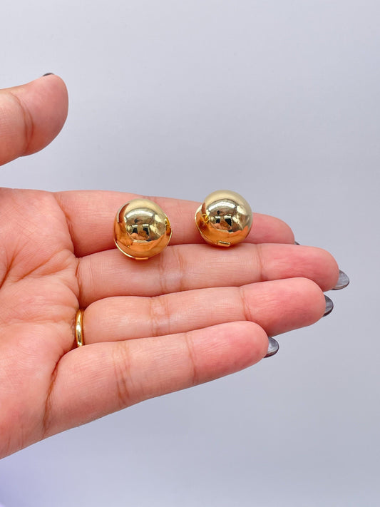 18k Gold Filled Sphere Hoop Earrings: Minimalist Huggie Hoops