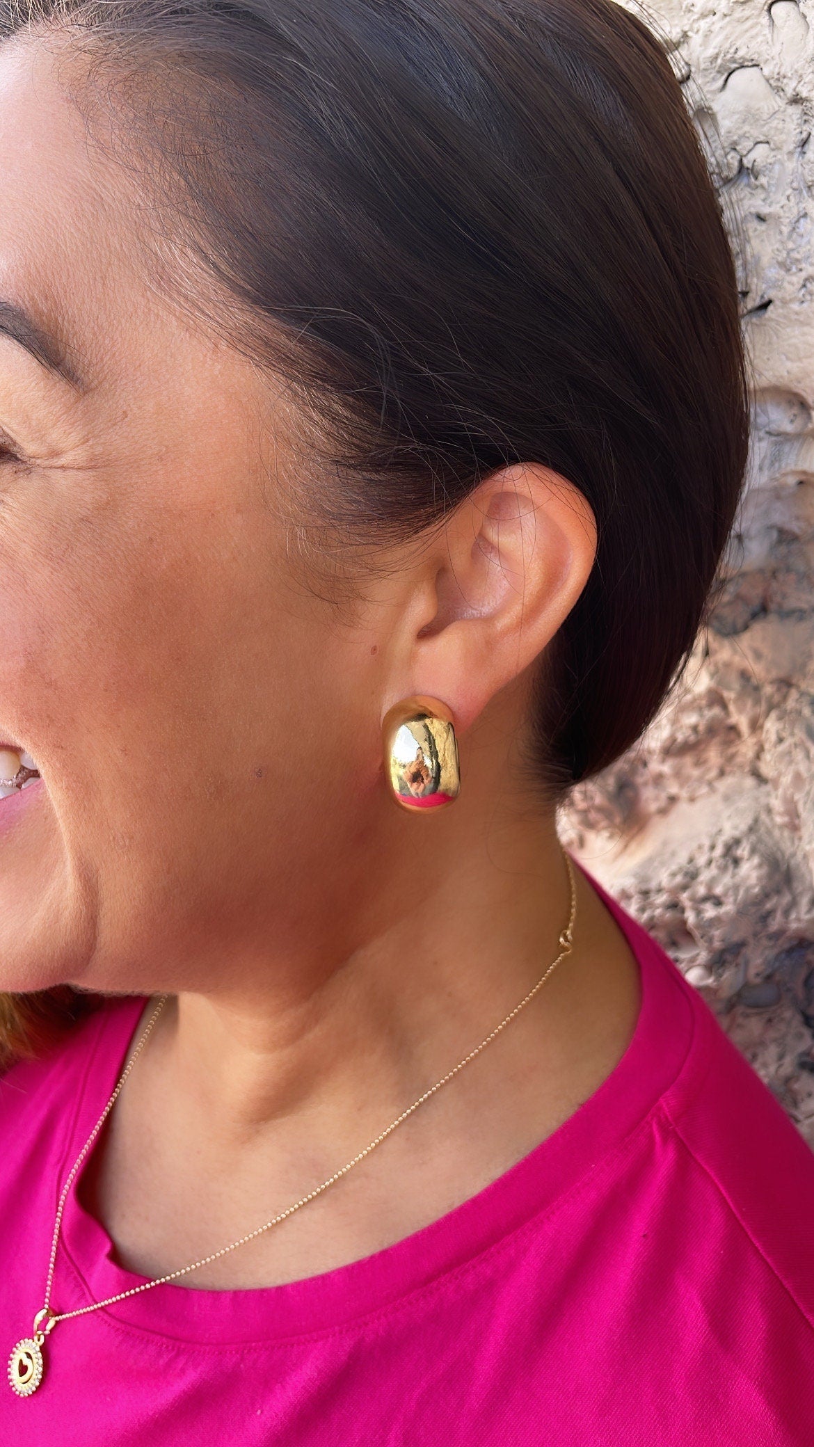18k Gold Filled Hoop Earrings: XL Wide Flat Smooth Hoops