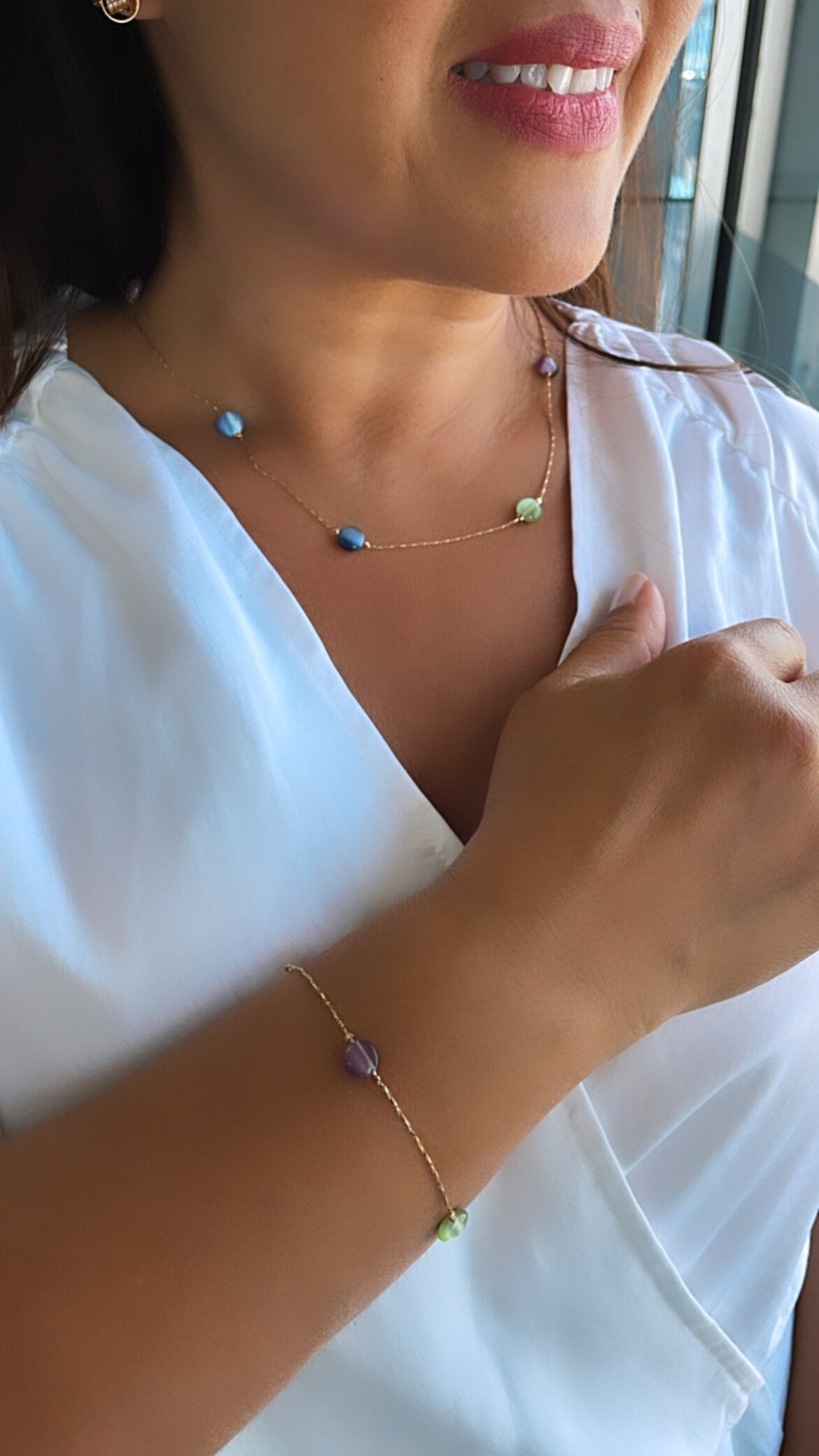 18k Gold Filled Dark Earth Tone Beaded Set, Sold separately