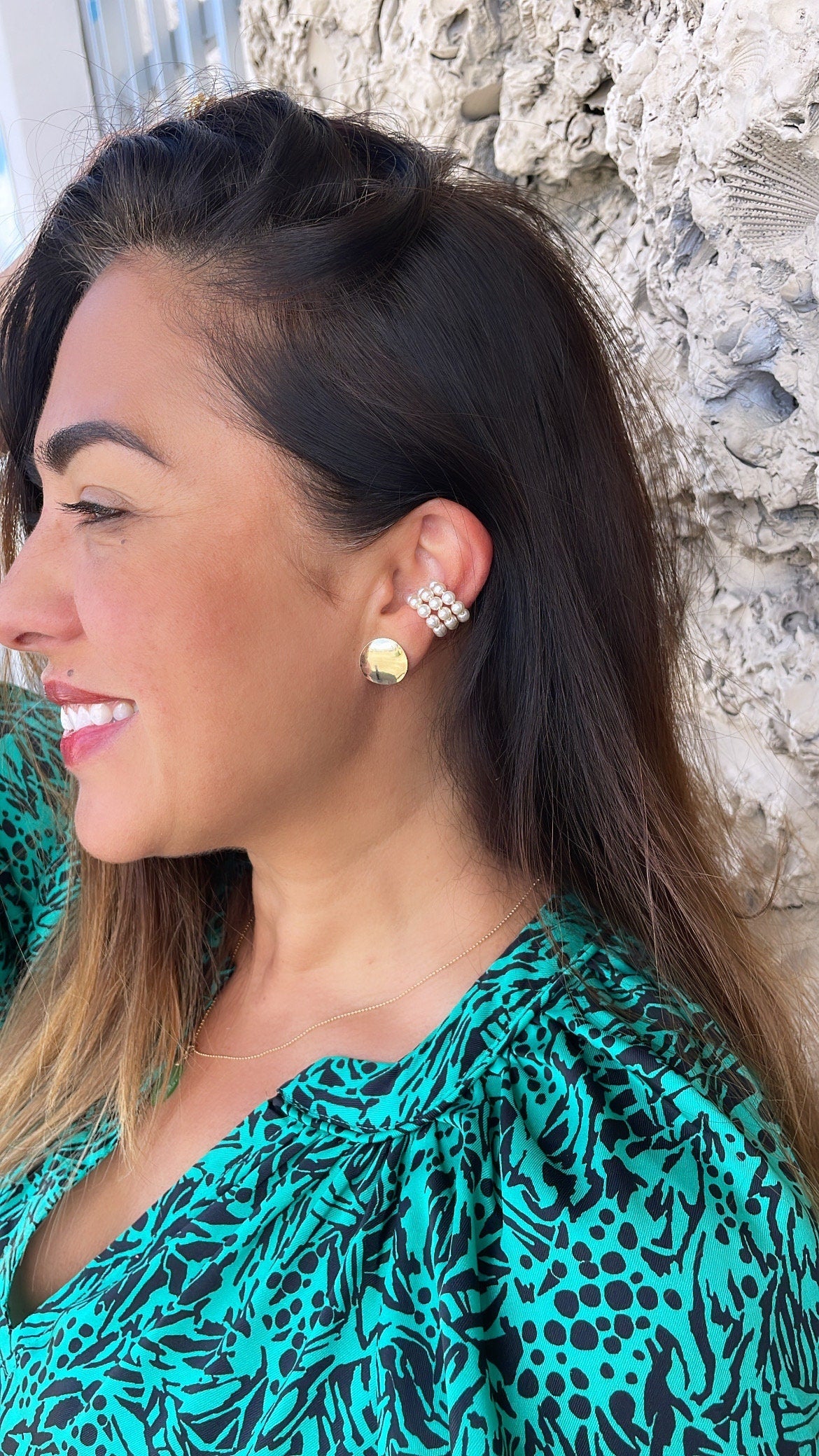 18k Gold Filled Stud Earrings: Plain Flat Curved Dainty Jewelry
