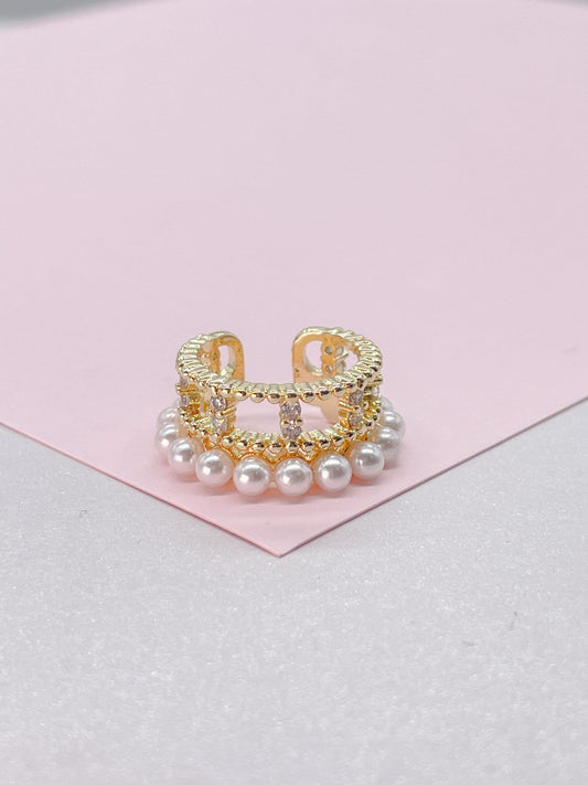 18k Gold Filled Beaded Ear Cuffs and Pearl Gold Bead Styles