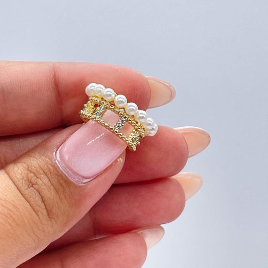 18k Gold Filled Beaded Ear Cuffs and Pearl Gold Bead Styles