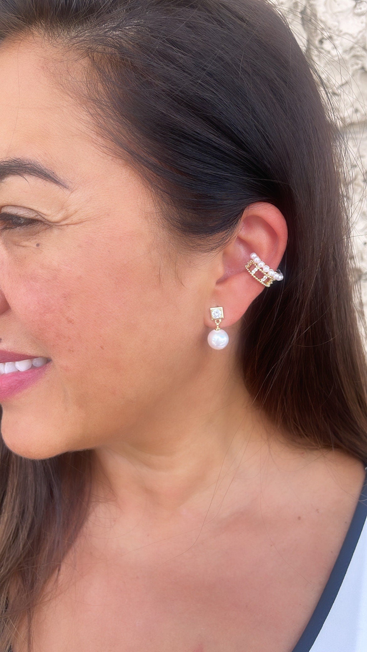 18k Gold Filled Beaded Ear Cuffs and Pearl Gold Bead Styles