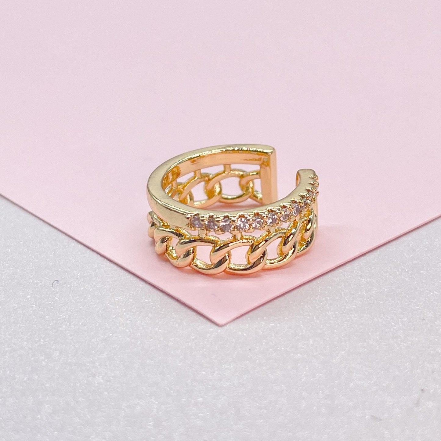 18k Gold Filled Cuban Link Ear Cuff