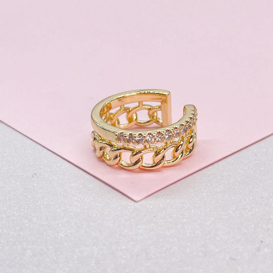 18k Gold Filled Cuban Link Ear Cuff