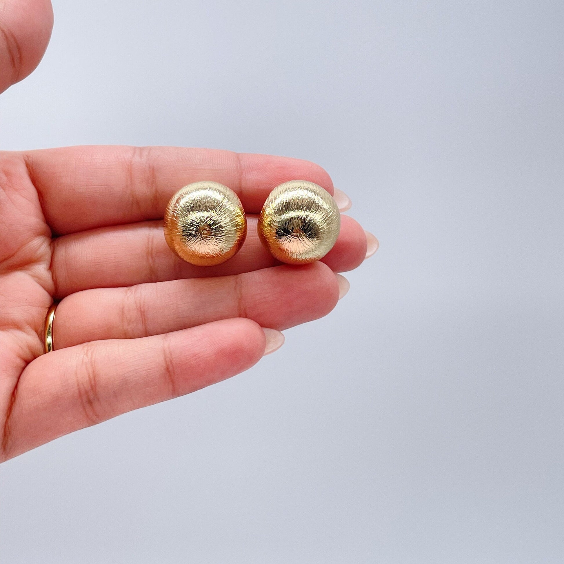 18k Gold Filled Textured Concave Hoop Earrings, Minimalist Earrings, Statement Hoops, Boho Style