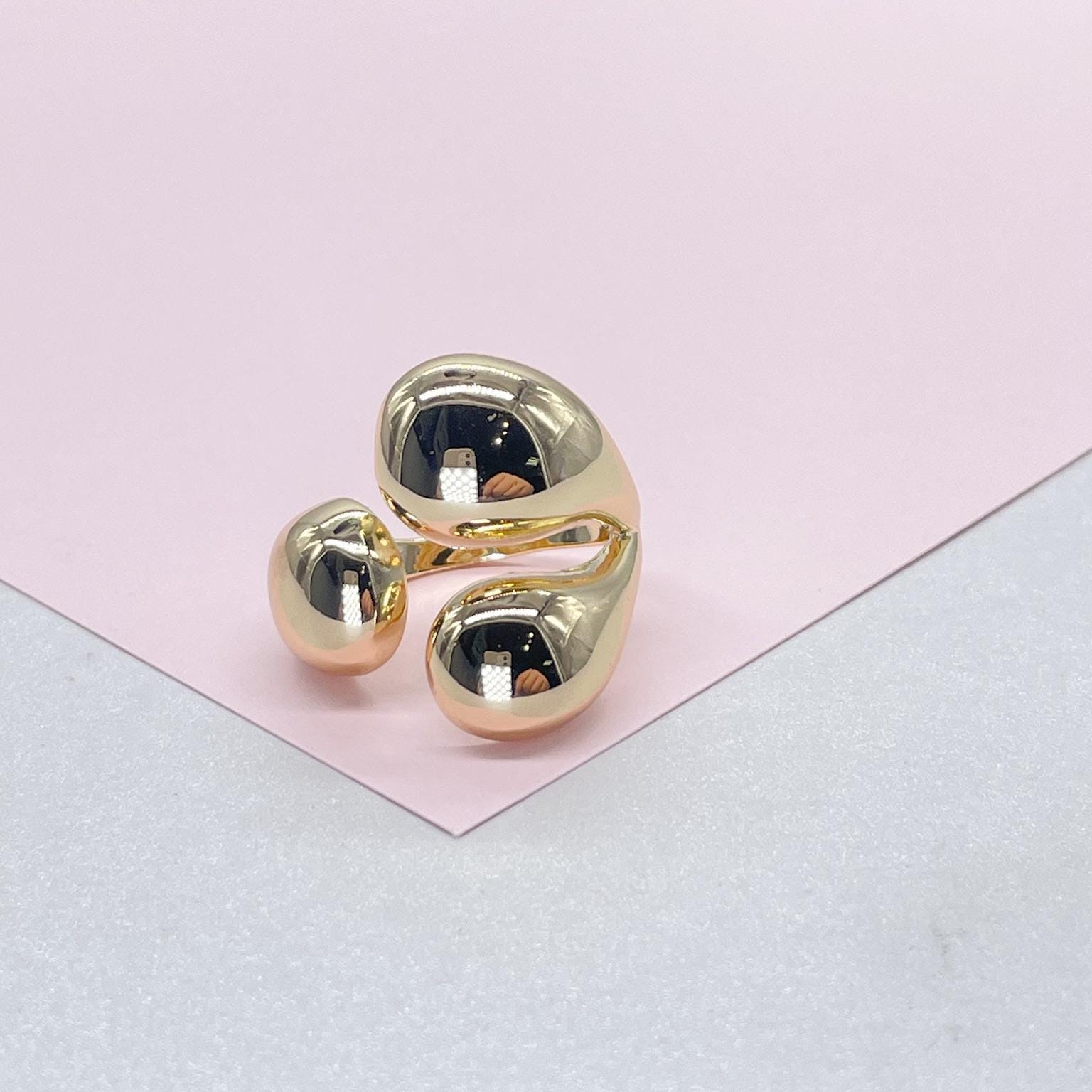 18k Gold-filled Adjustable Triple Wrap Dome Ring