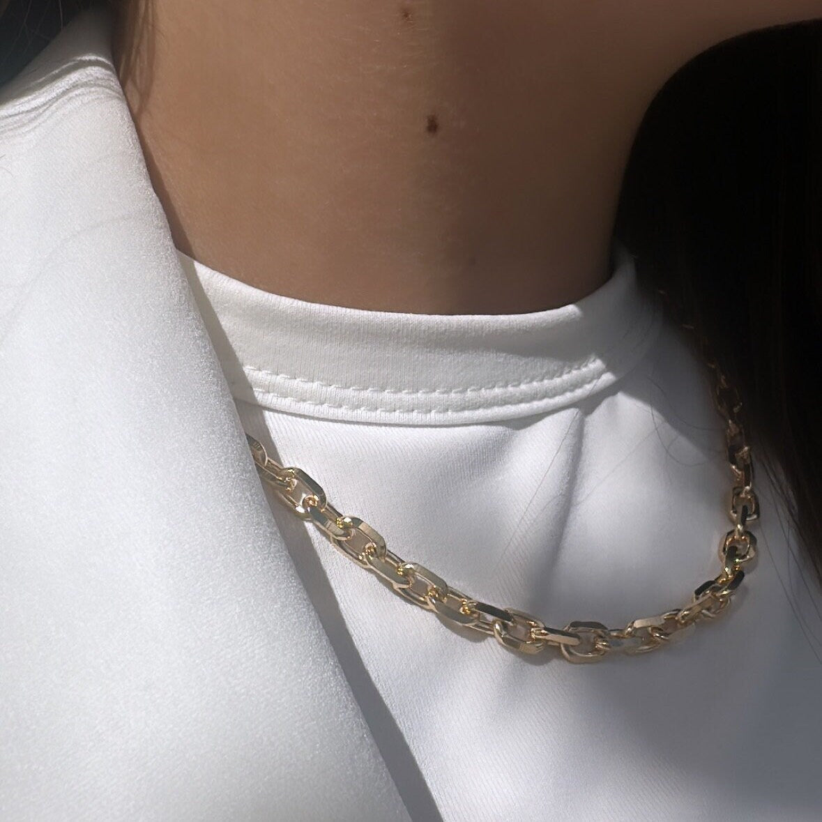 18k Gold Filled Chunky Cable Link Paper Clip