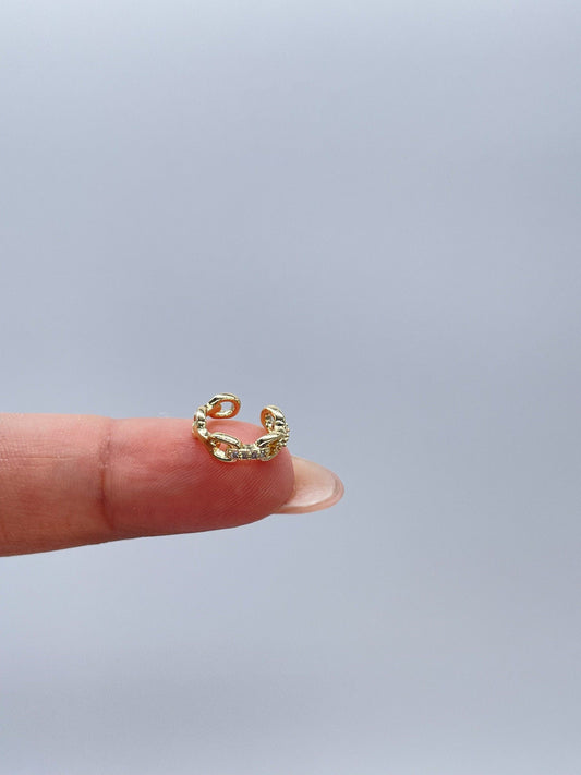 18k Gold Filled Mini CZ Link Ear Cuff