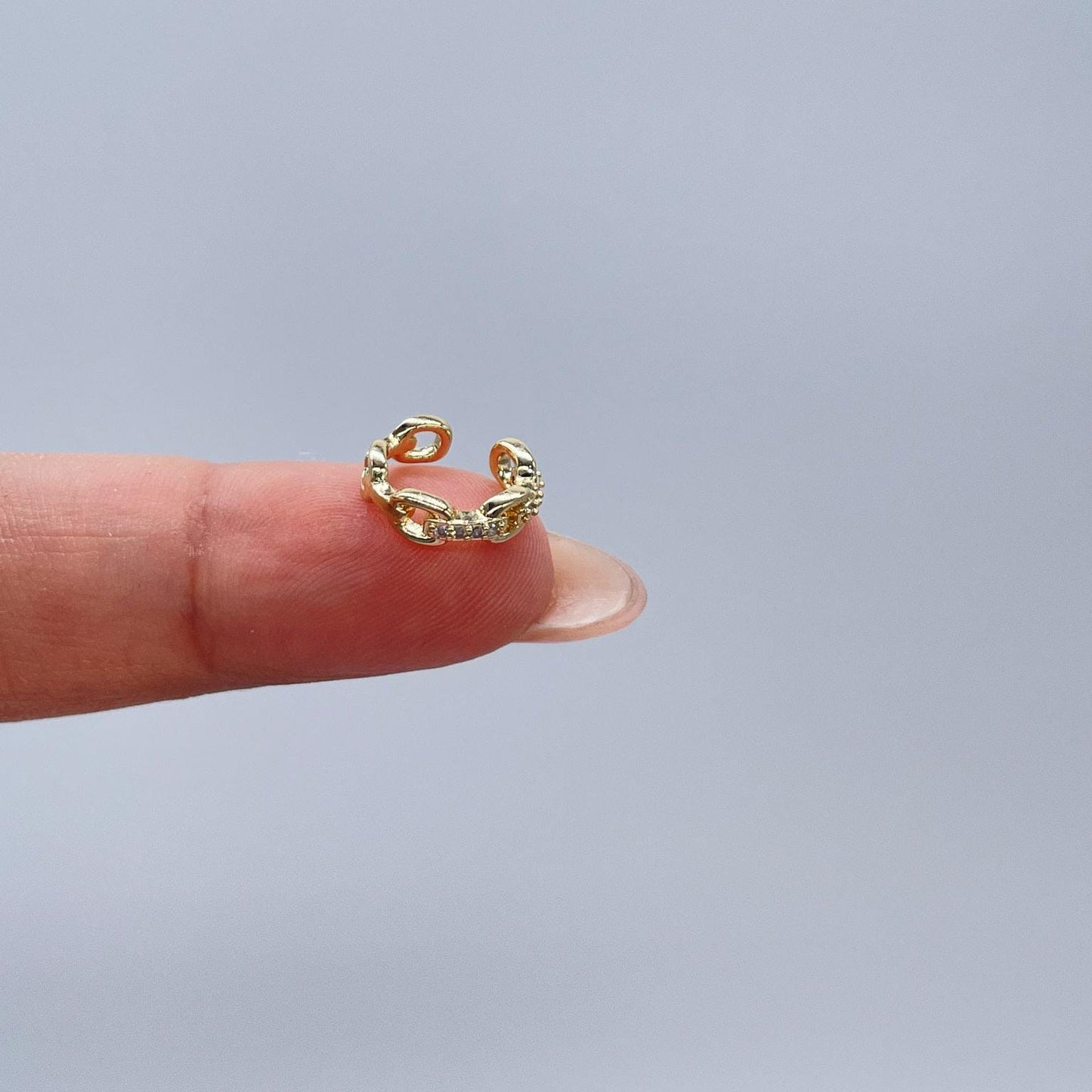 18k Gold Filled Mini CZ Link Ear Cuff