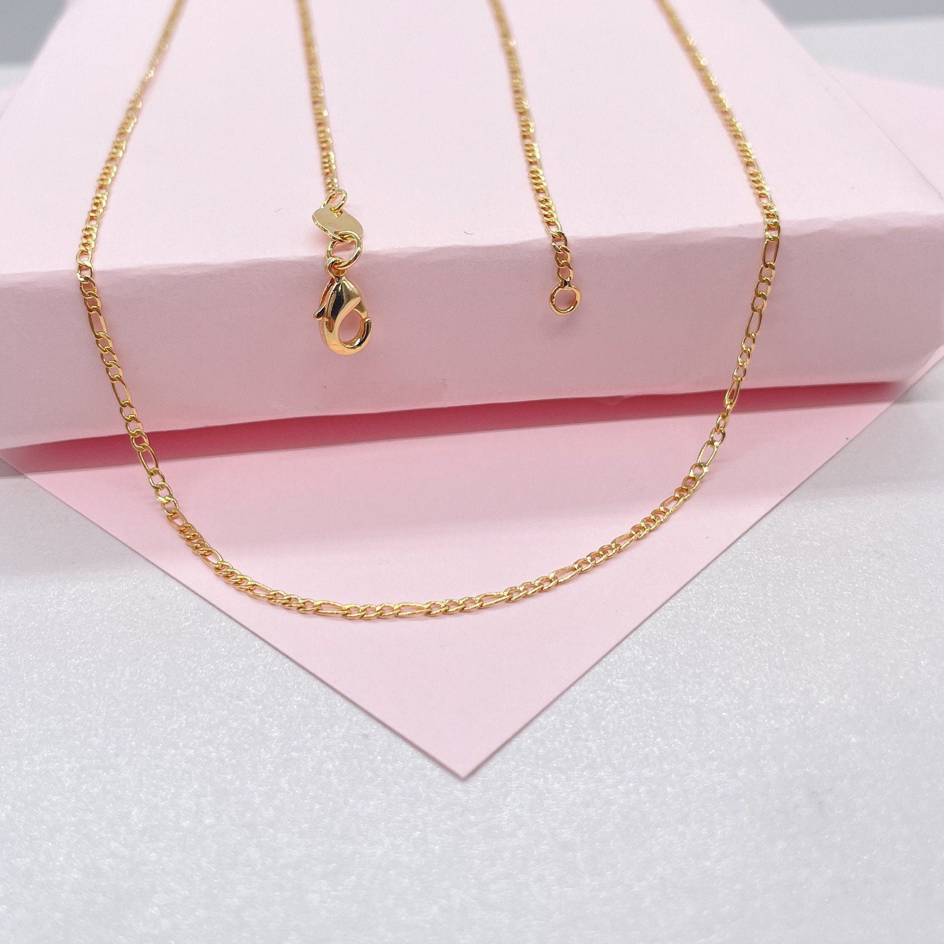 18k Gold Filled 20 inch 1.5mm Thick Figaro chain, Layering chain, Dainty Jewlery ,