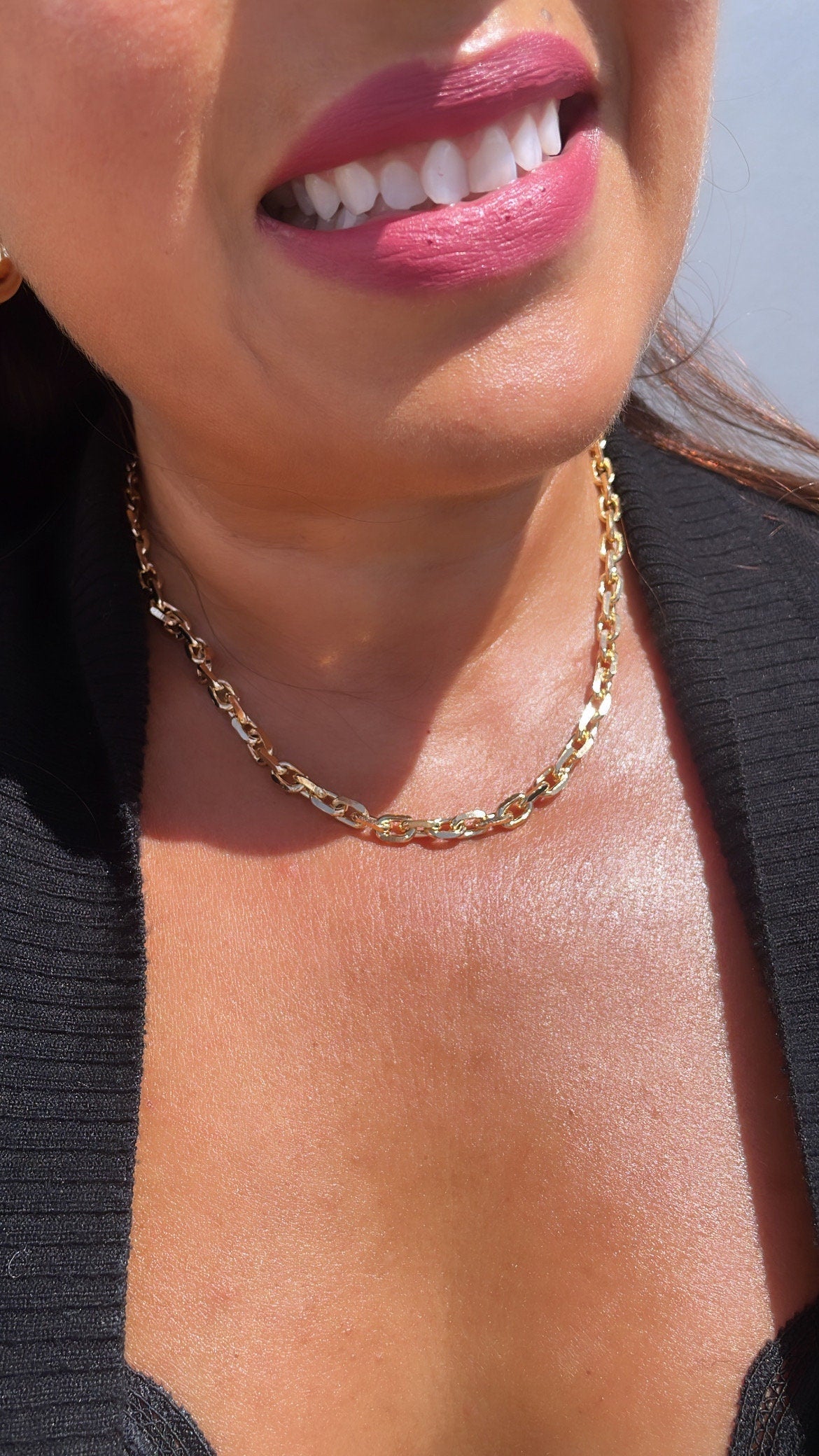 18k Gold Filled Chunky Cable Link Paper Clip