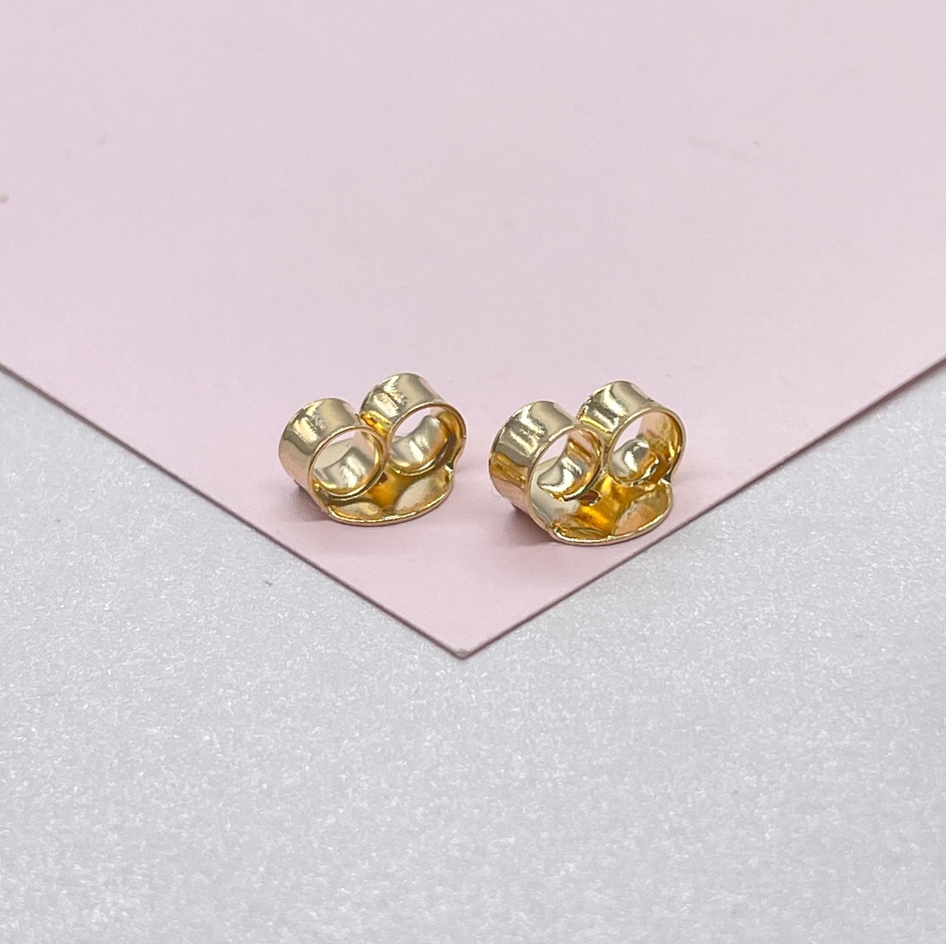 18k Gold Filled Butterfly Puffy XL Push Back Earrings Clutch Back Closure, Backings Jewelry Making Supplies